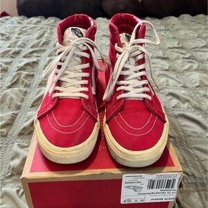 Red High-Top Vans Sneakers